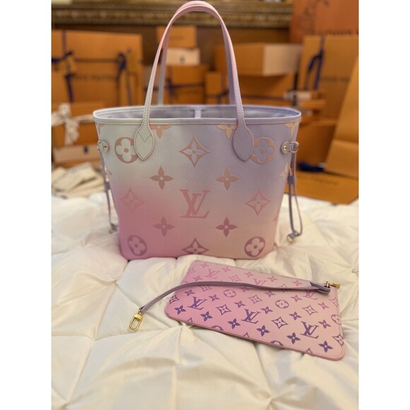 Louis Vuitton Neverfull MM Sunrise Pastel M46077 100% Authentic With pouch - Picture 1 of 16